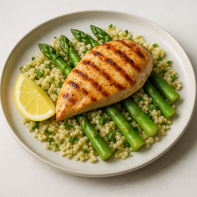 Kyllingesalat med asparges og bulgur