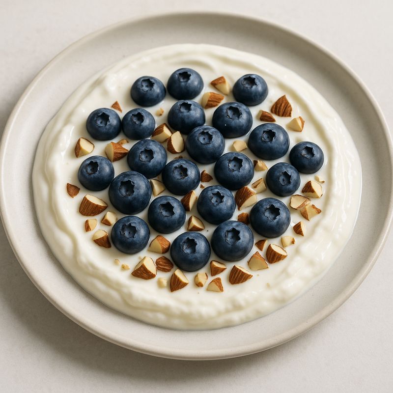 Kølig Yoghurt med Friske Bær og Mandler