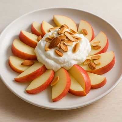 Friske Æble Skiver med Skyr og Mandler
