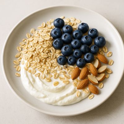 Skyr med havre og blåbær