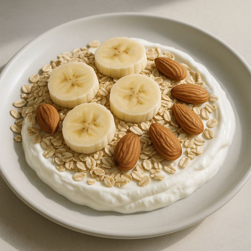 Skyr med havre, banan og mandler