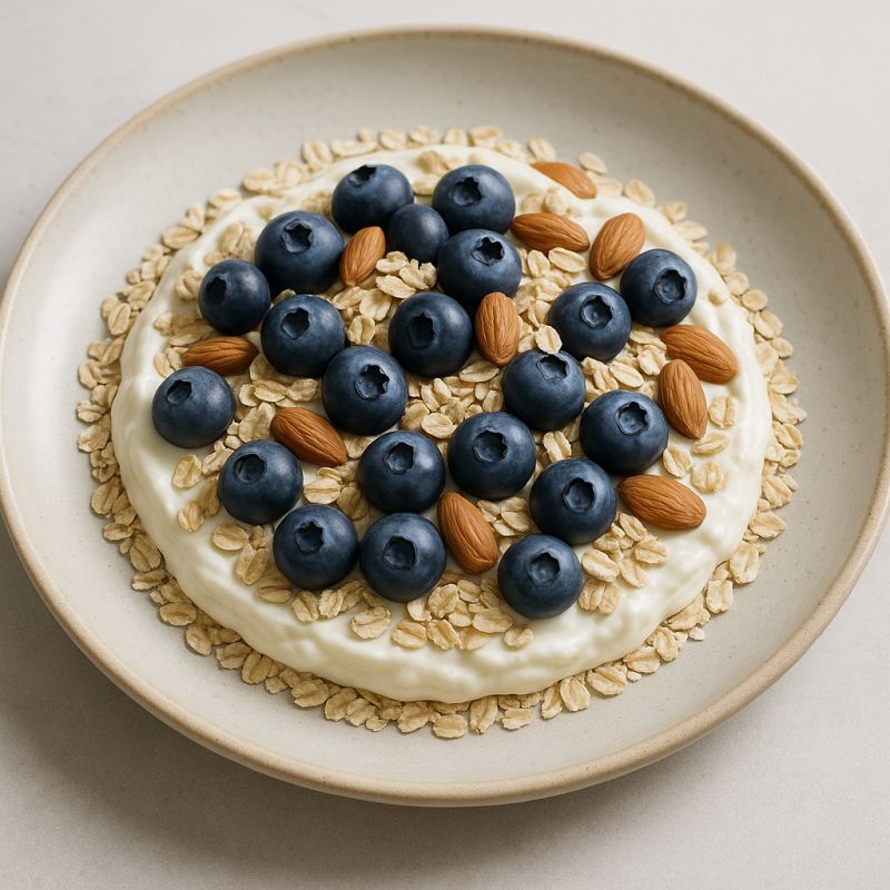 Skyr med havre, blåbær og mandler