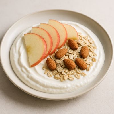 Skyr med havre, æble og mandler