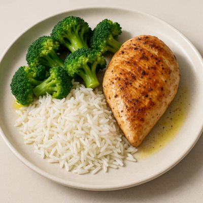 Kylling med ris og broccoli