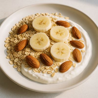 Skyr med havre, banan og mandler