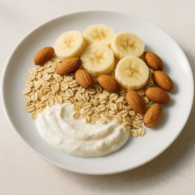 Skyr med havre, banan og mandler