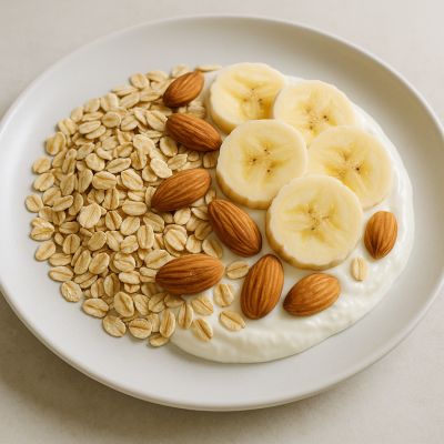 Skyr med havre, banan og mandler