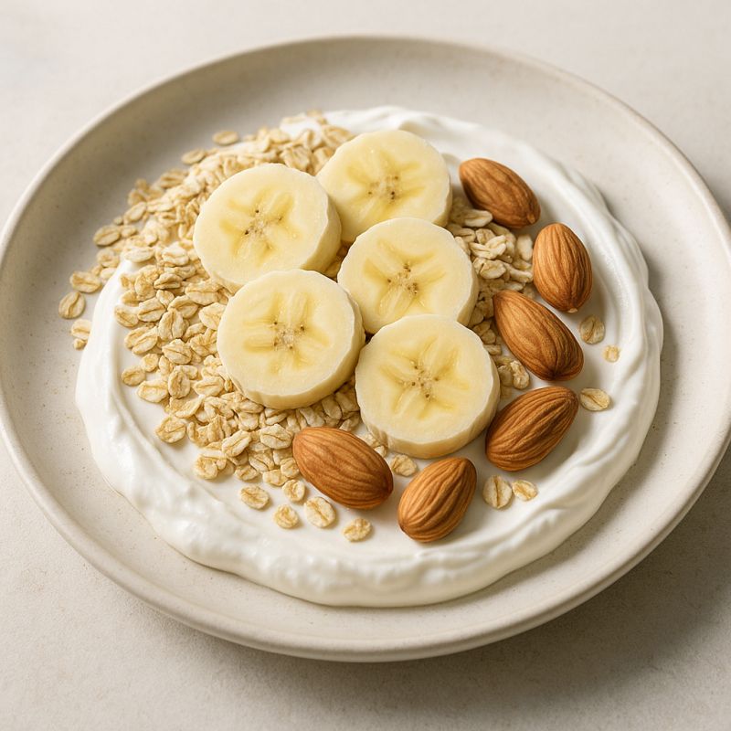 Skyr med havregryn, banan og mandler