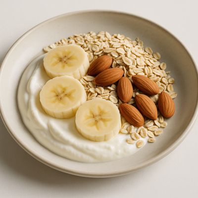 Skyr med havre, banan og mandler