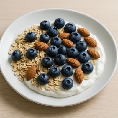 Skyr med havregryn og blåbær