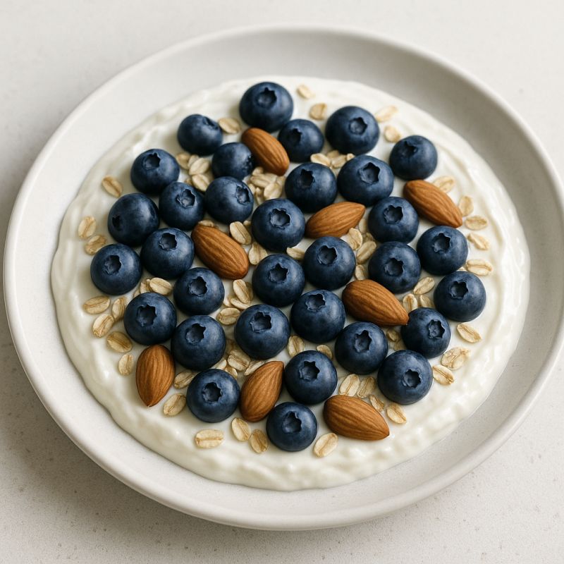 Skyr med blåbær og mandler