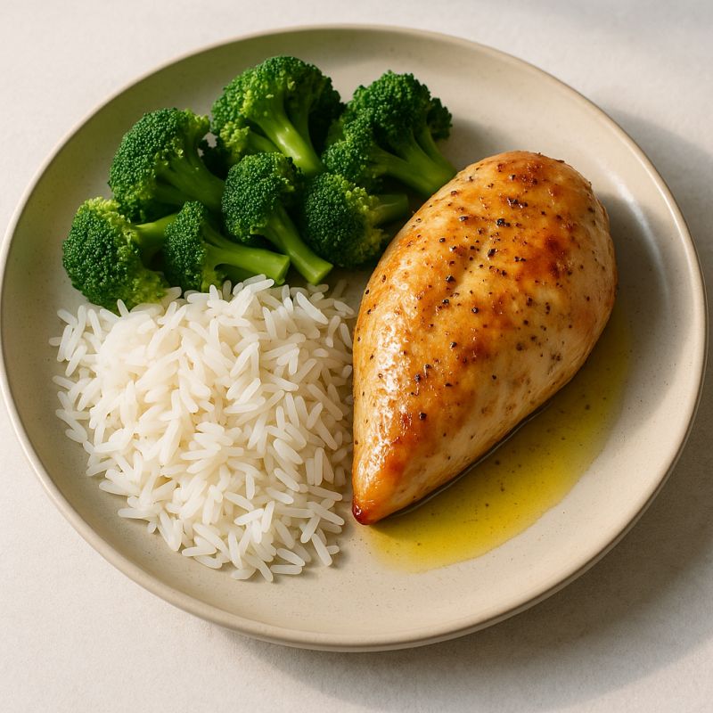 Kylling med ris og broccoli
