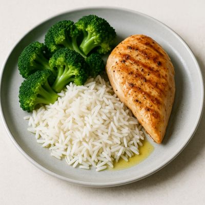 Kylling med ris og broccoli