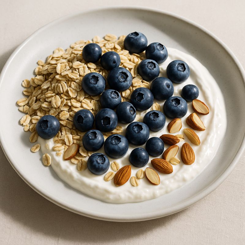 Skyr med havregryn og blåbær