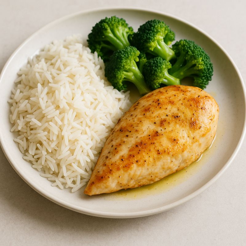 Kylling med ris og broccoli