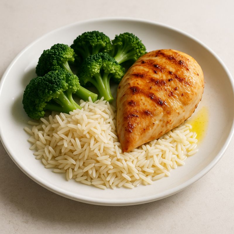Kylling med ris og broccoli
