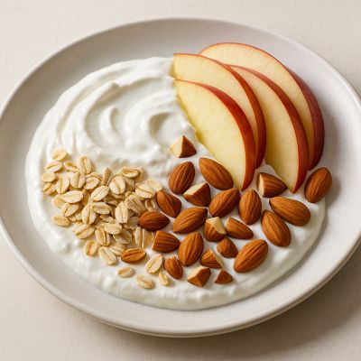 Skyr med havre, æble og mandler