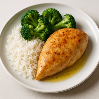 Kylling med ris og broccoli