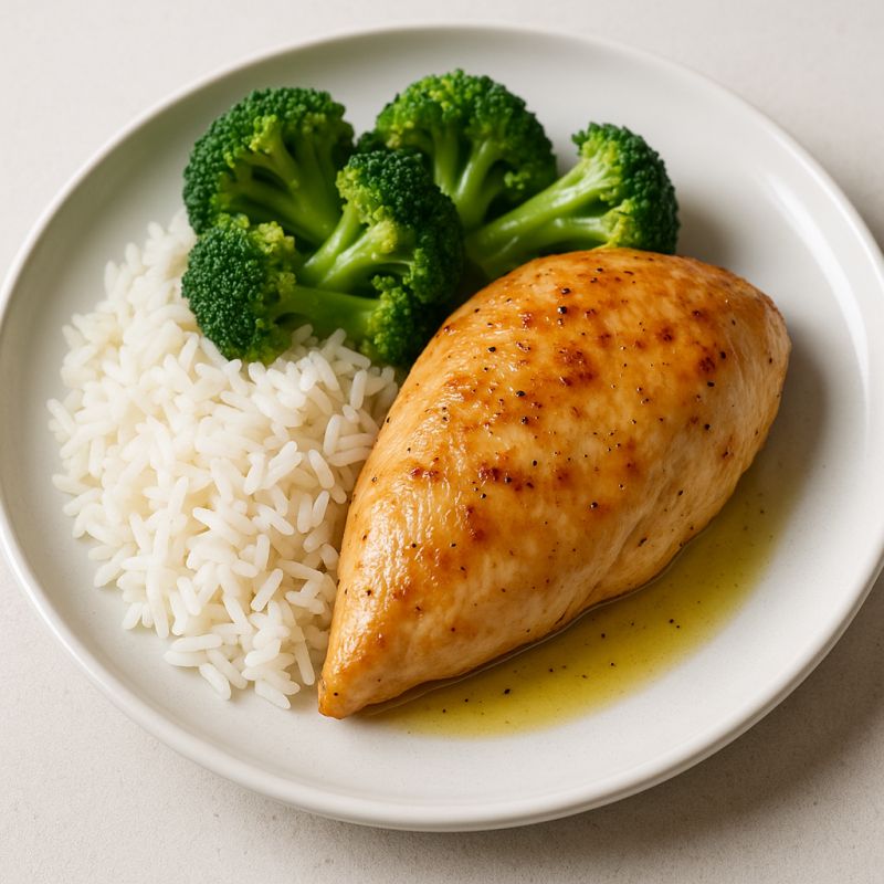 Kylling med ris og broccoli