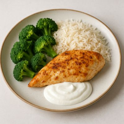 Kylling med ris og broccoli