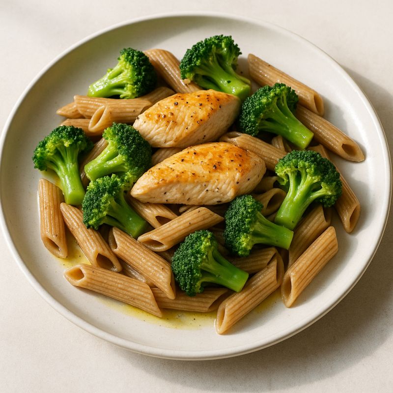 Kylling med fuldkornspasta og broccoli