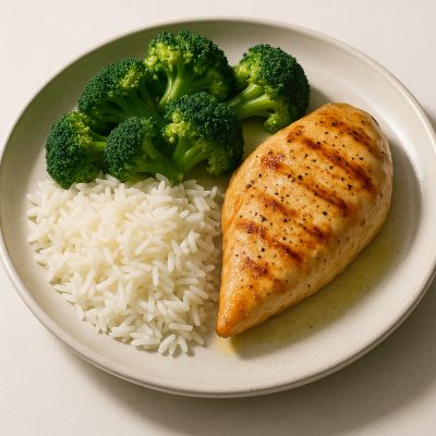 Kylling med ris og broccoli