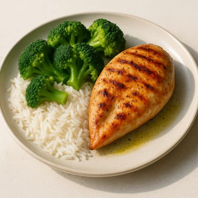 Kylling med ris og broccoli
