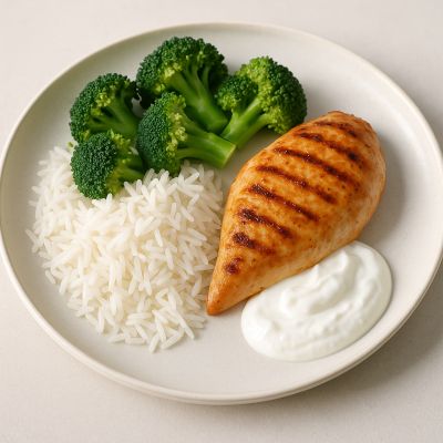 Kylling med ris og broccoli