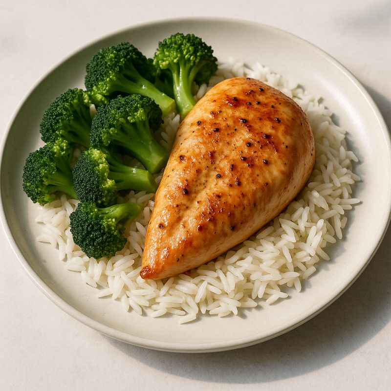 Kylling med ris og broccoli