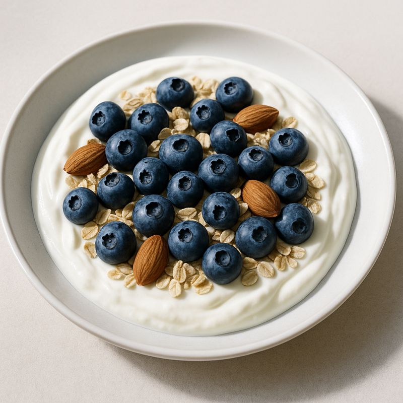 Skyr med blåbær og mandler