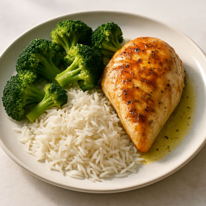 Kylling med ris og broccoli