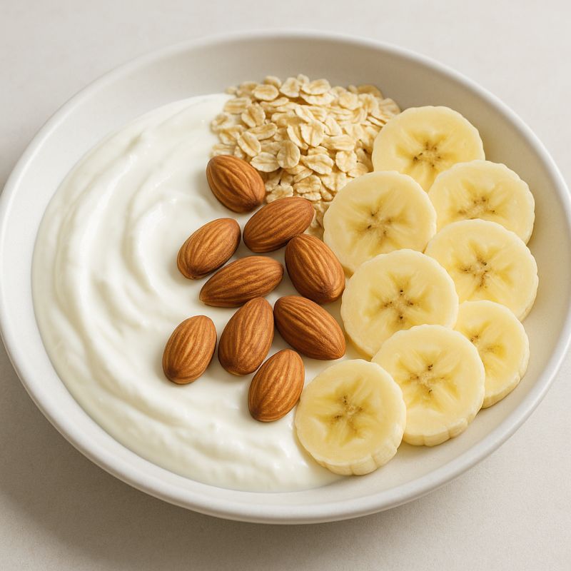 Skyr med havre, banan og mandler