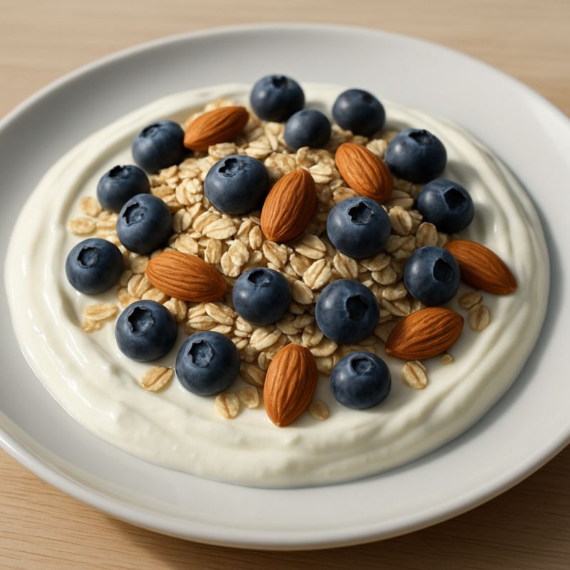 Skyr med havregryn og blåbær