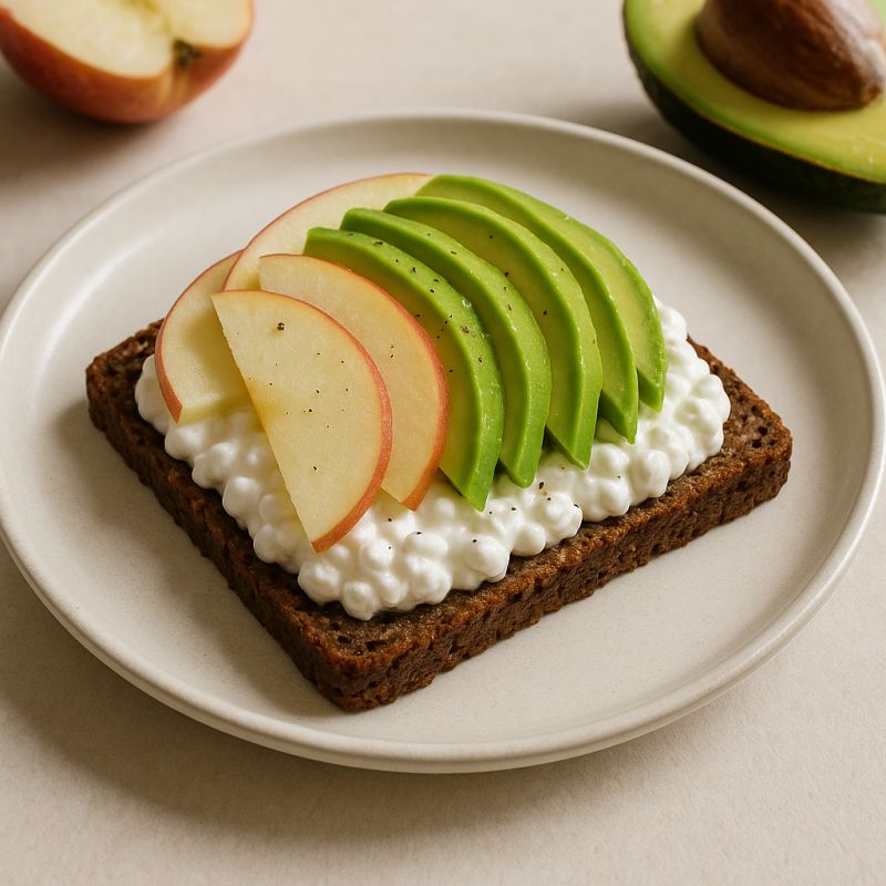 Rugbrød med hytteost og avocado