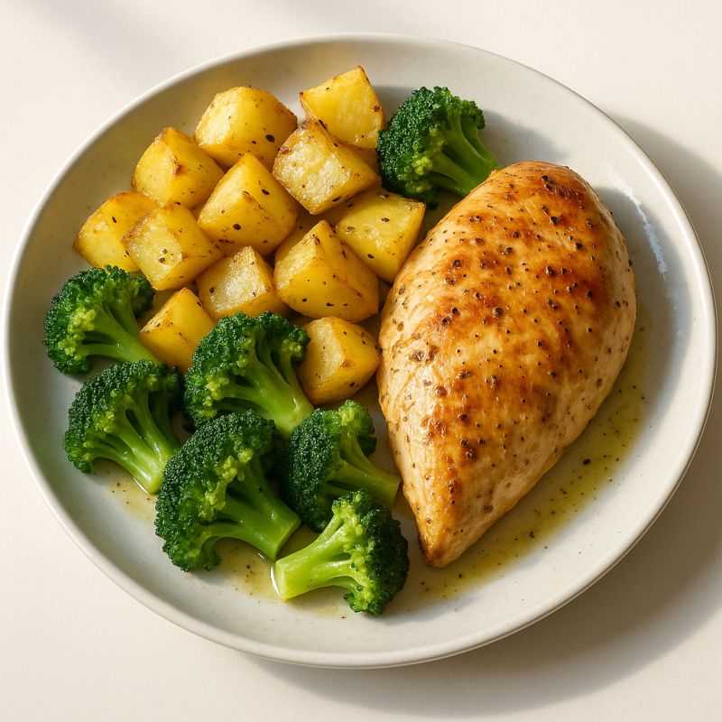 Kylling med kartofler og broccoli