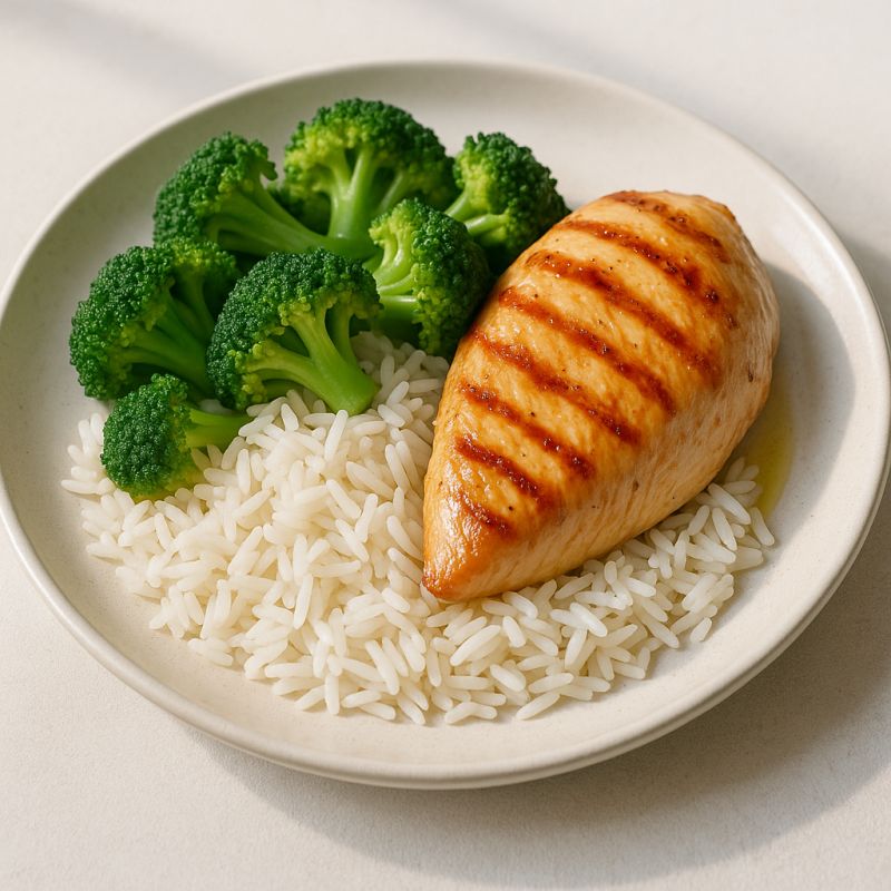Kylling med ris og broccoli
