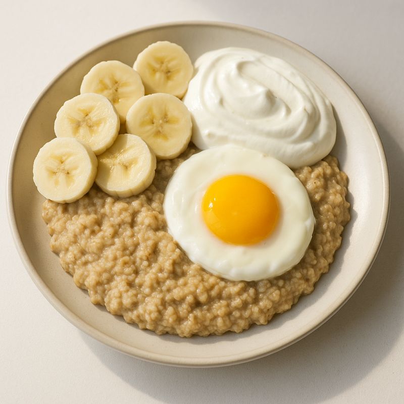 Havregrød med skyr og æg