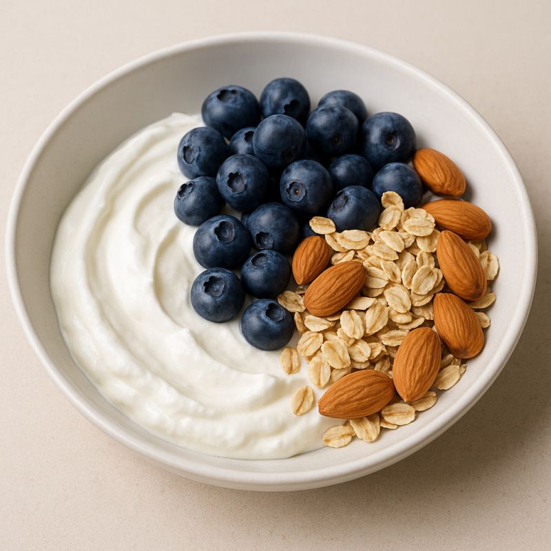 Skyr med havregryn og blåbær