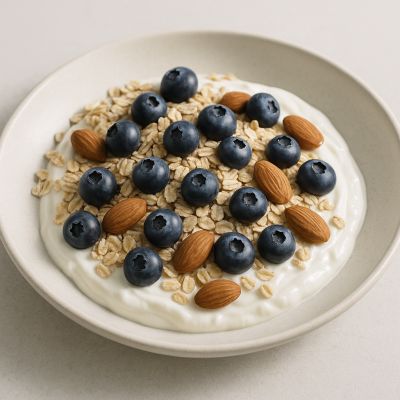 Skyr med havregryn og blåbær
