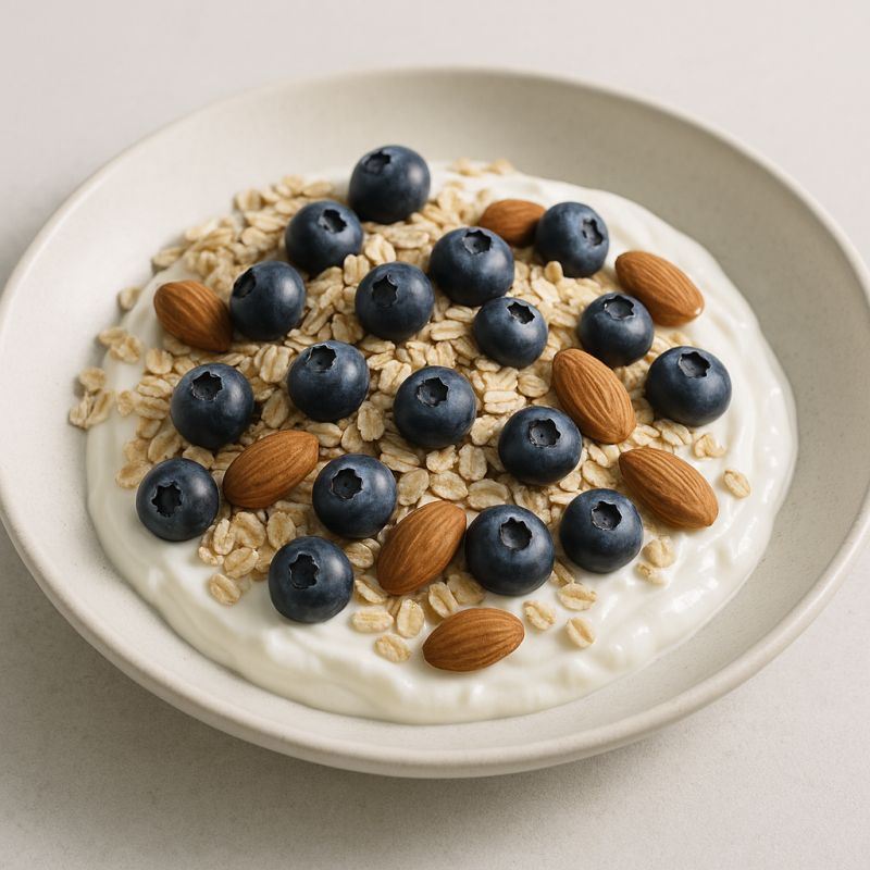 Skyr med havregryn og blåbær