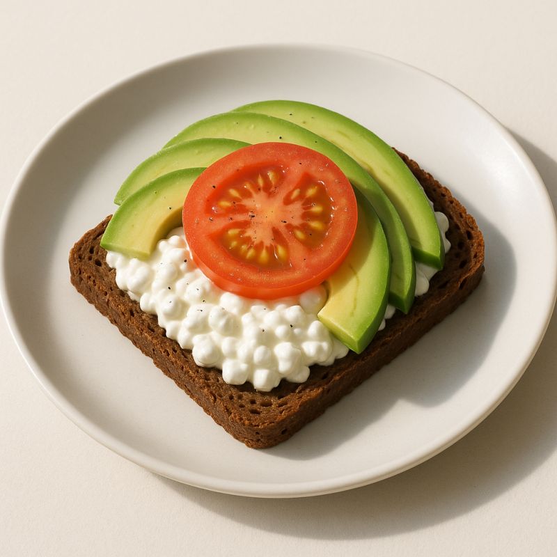 Rugbrød med hytteost og avocado