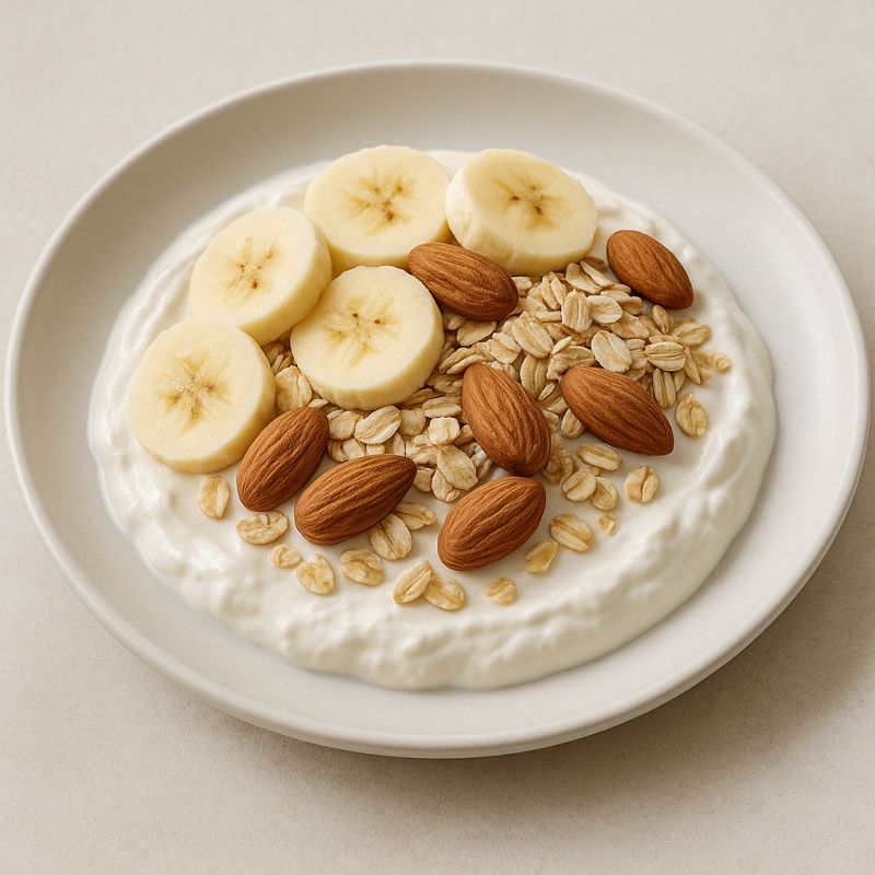 Skyr med havre, banan og mandler