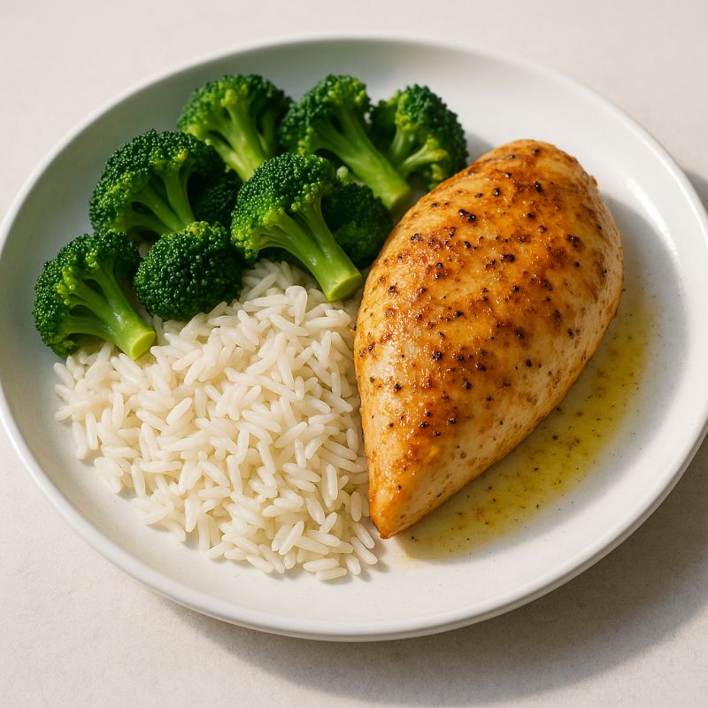 Kylling med ris og broccoli
