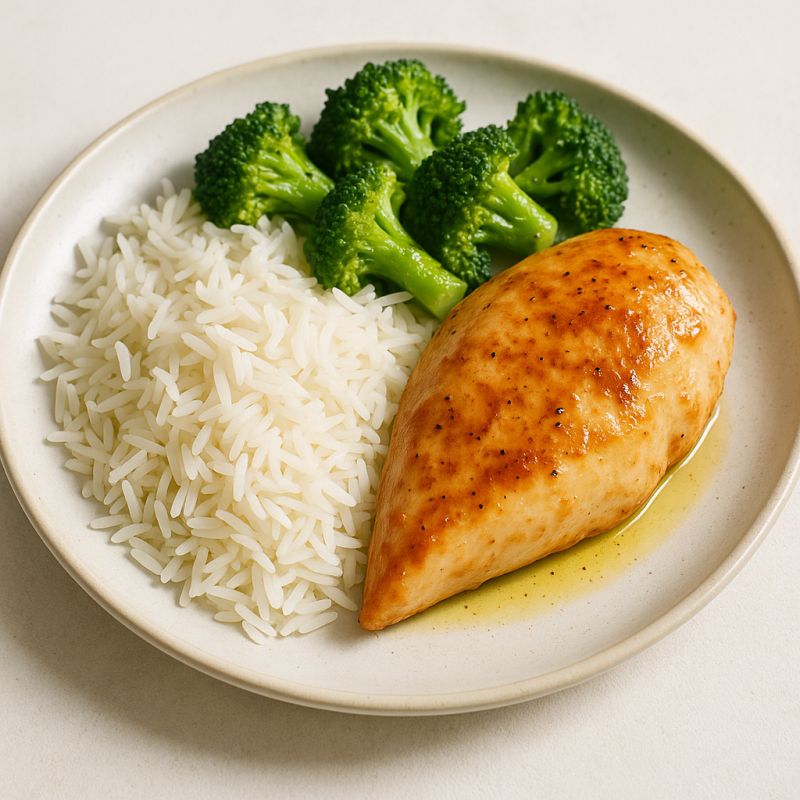 Kylling med ris og broccoli
