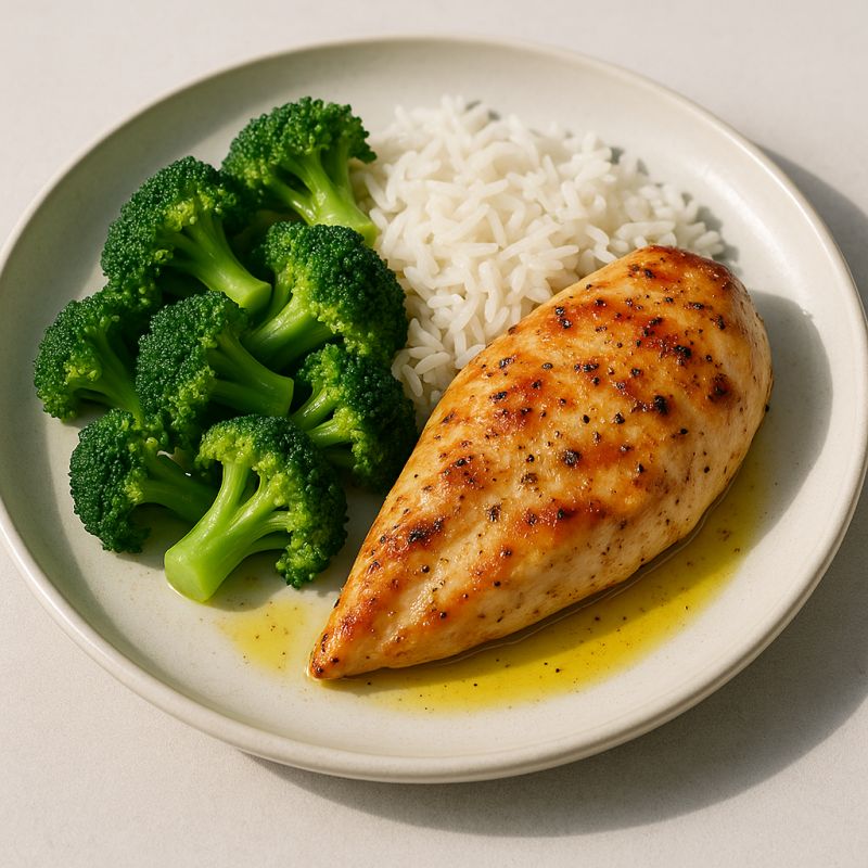 Kylling med ris og broccoli