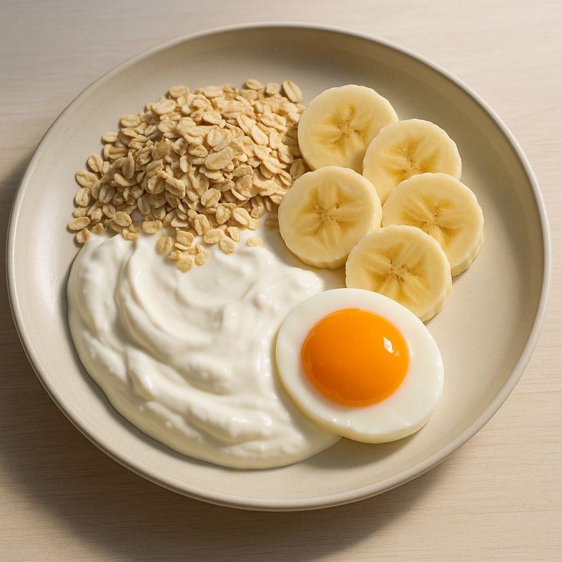 Skyr med havre, banan og æg