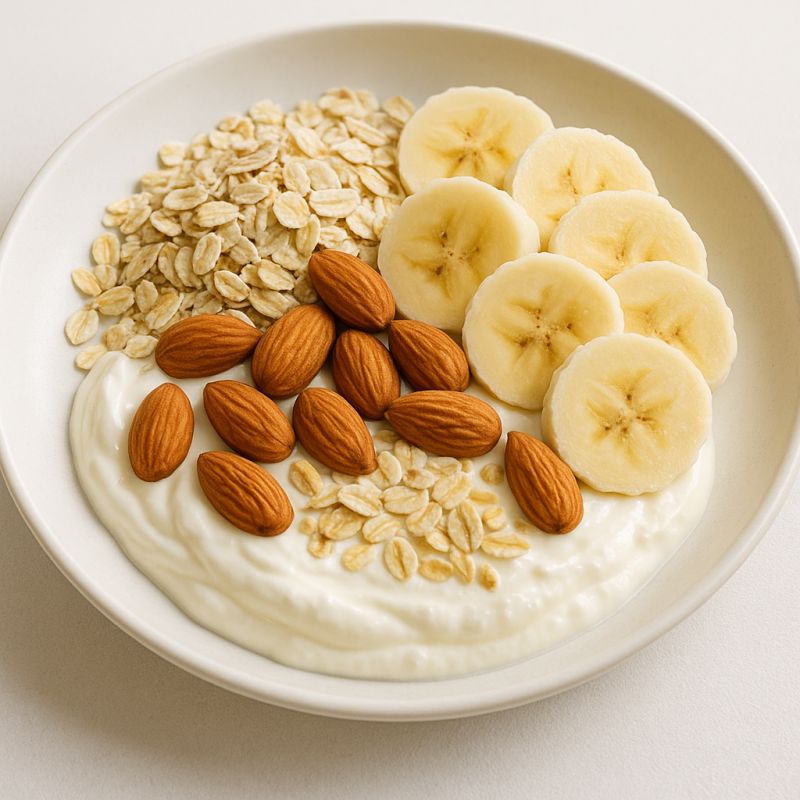Skyr med havre, banan og mandler