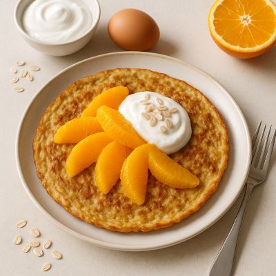 Lun havreomelet med appelsin