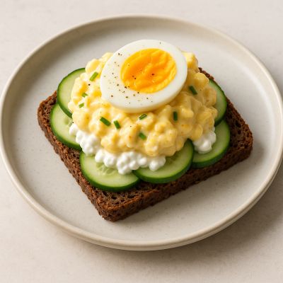 Rugbrød med blød æggesalat