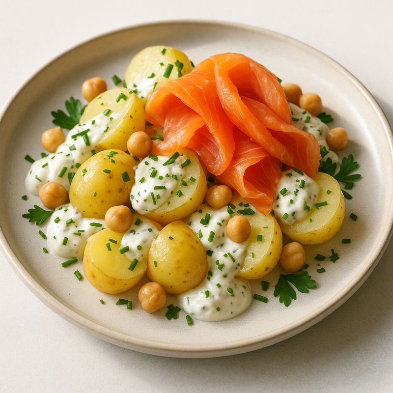 Kartoffelsalat med røget laks